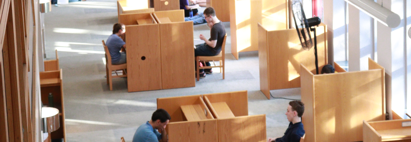 Students study in Dolben LIbrary